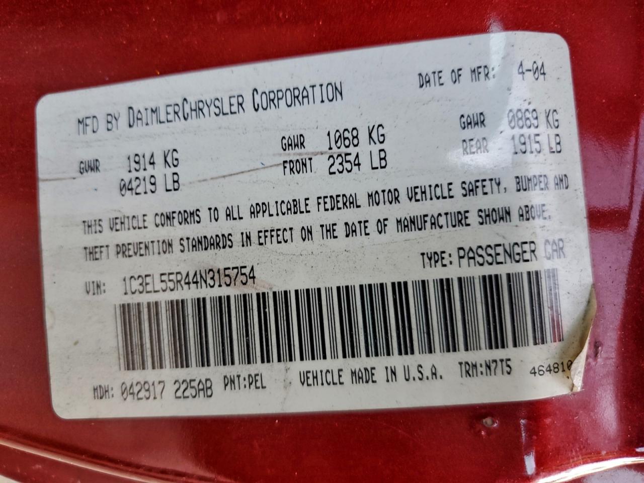 Chrysler Sebring Lxi Image 8